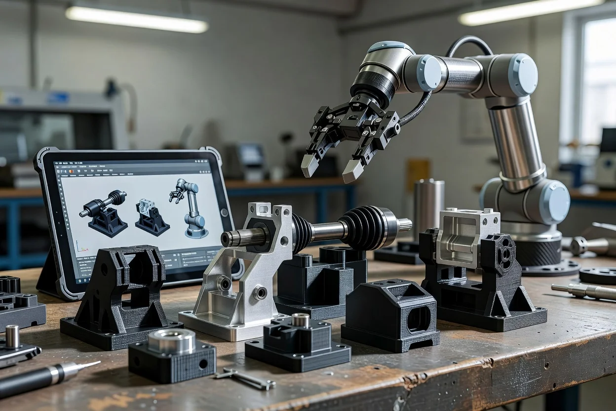 プラスチック部品製造用のロボットアーム付き3Dプリント組立治具 - plascentral.com

