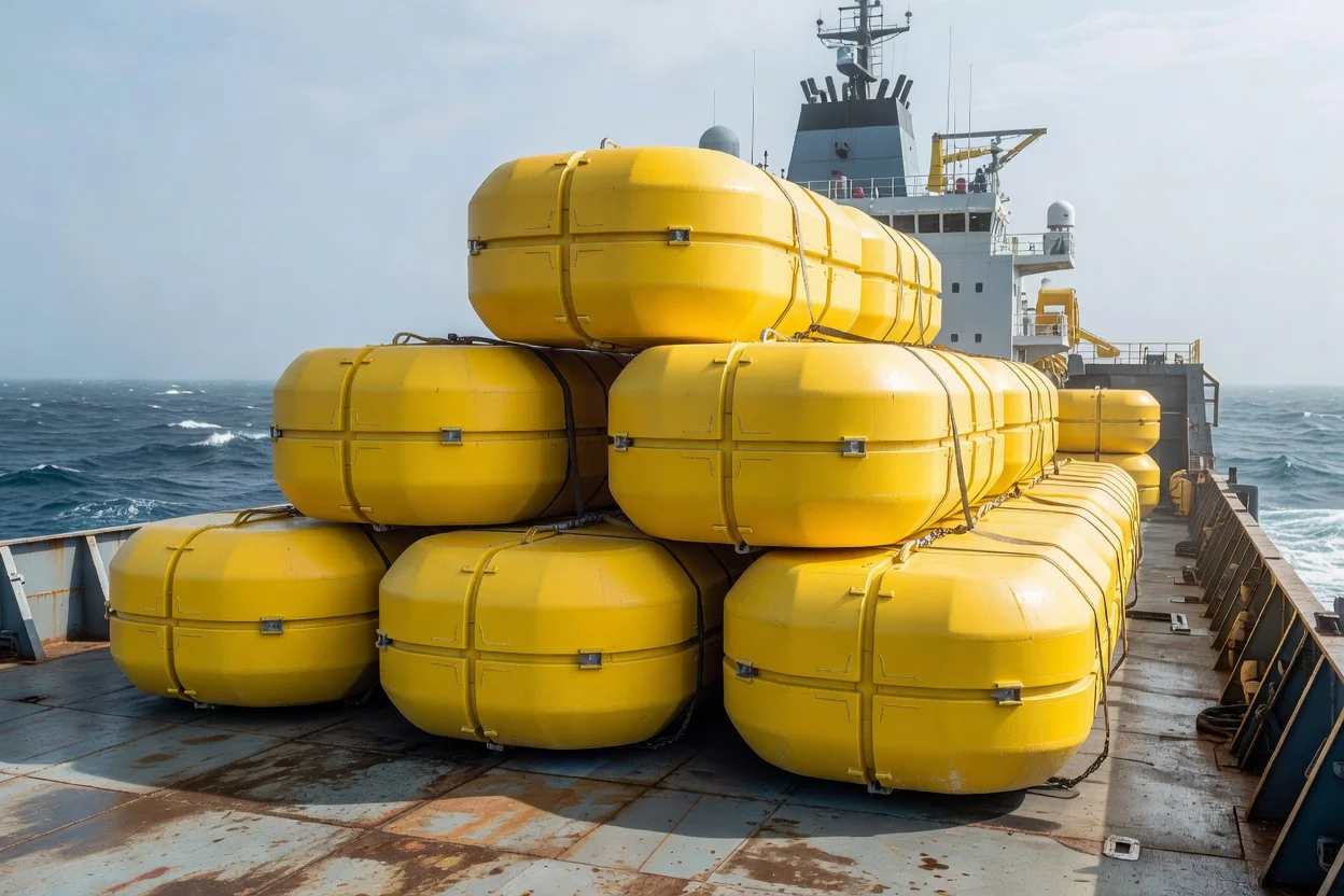 Módulos de flotabilidad de espuma epoxi sintética amarilla para aplicaciones marinas y costa afuera. - plascentral.com


