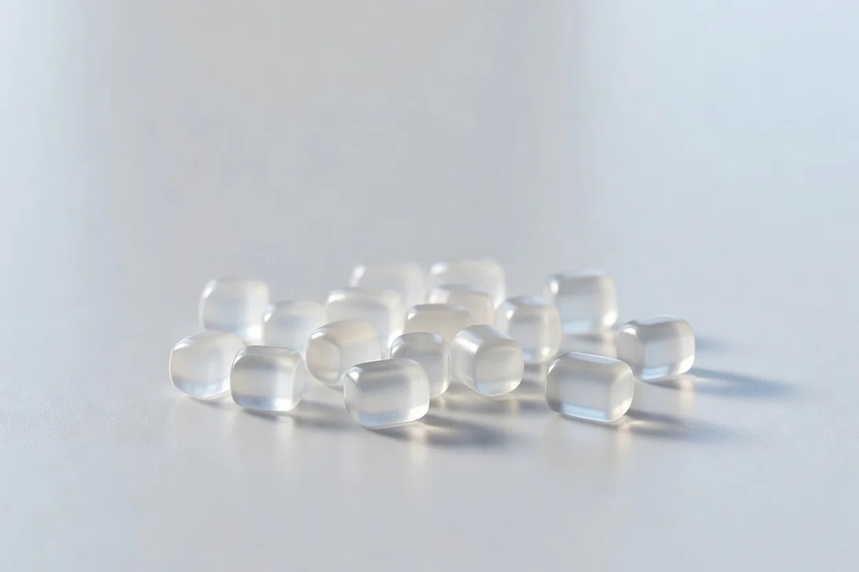 Uniform translucent PTT polymer pellets with smooth cylindrical form - plascentral.com