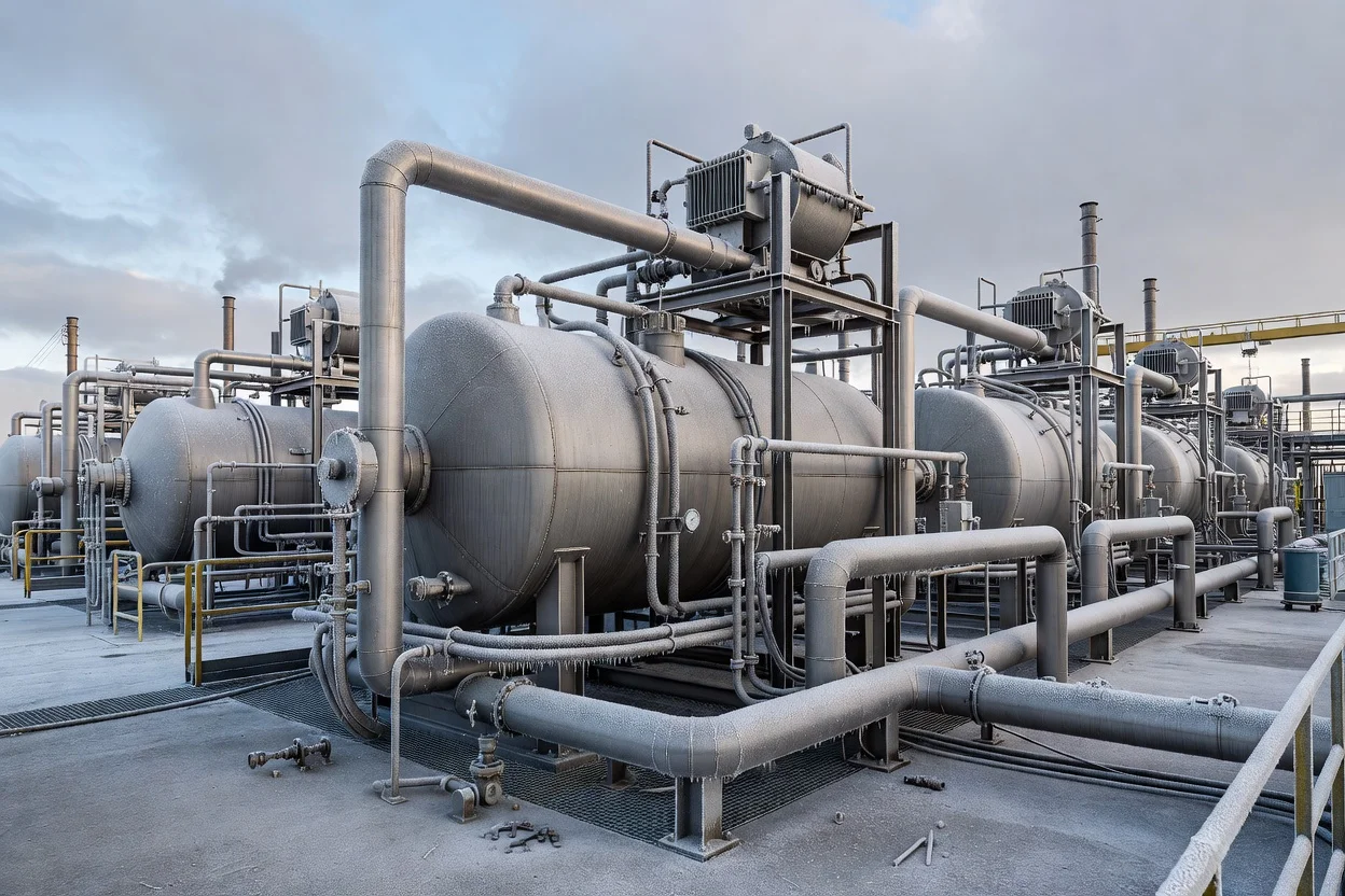 Récipients de traitement cylindriques avec tuyauterie interconnectée pour la production de polymères - plascentral.com

