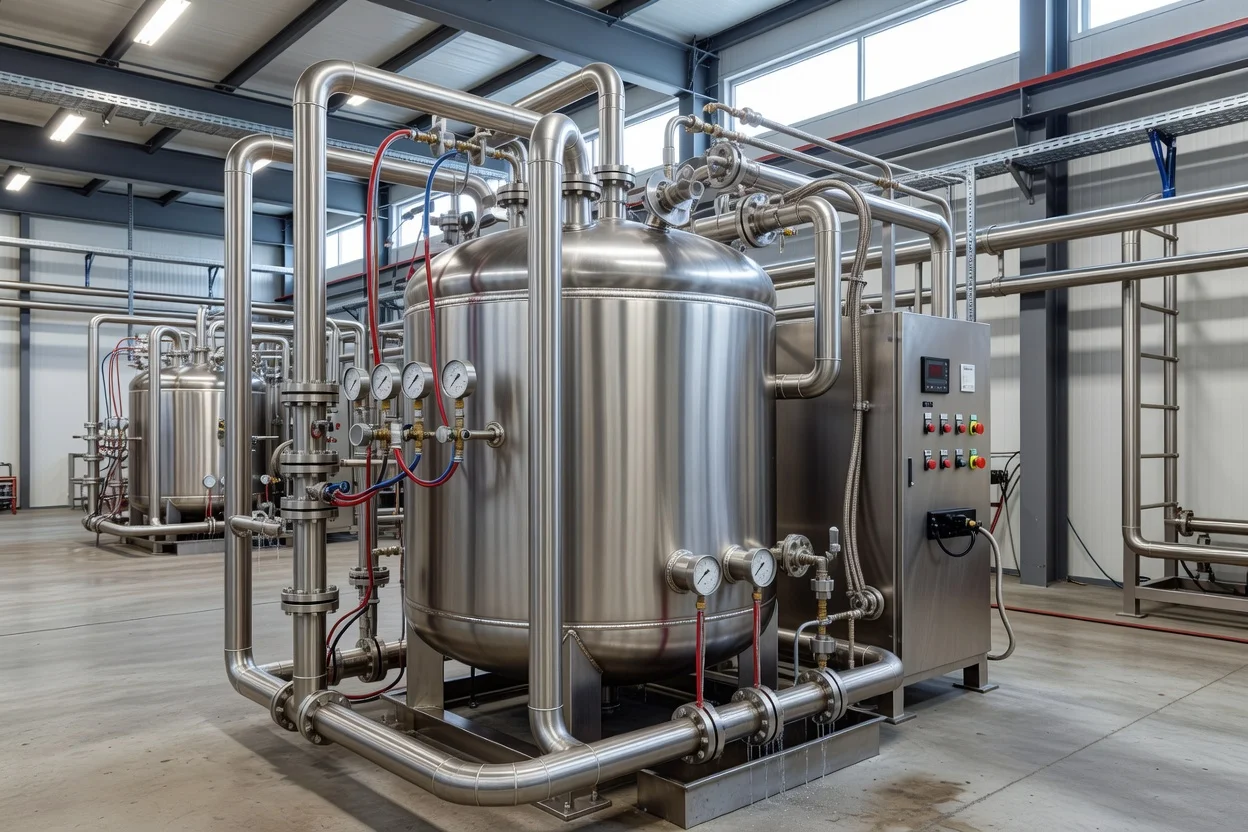 Réservoirs de traitement en acier inoxydable et systèmes de tuyauterie pour la production de film PPC transparent. - plascentral.com

