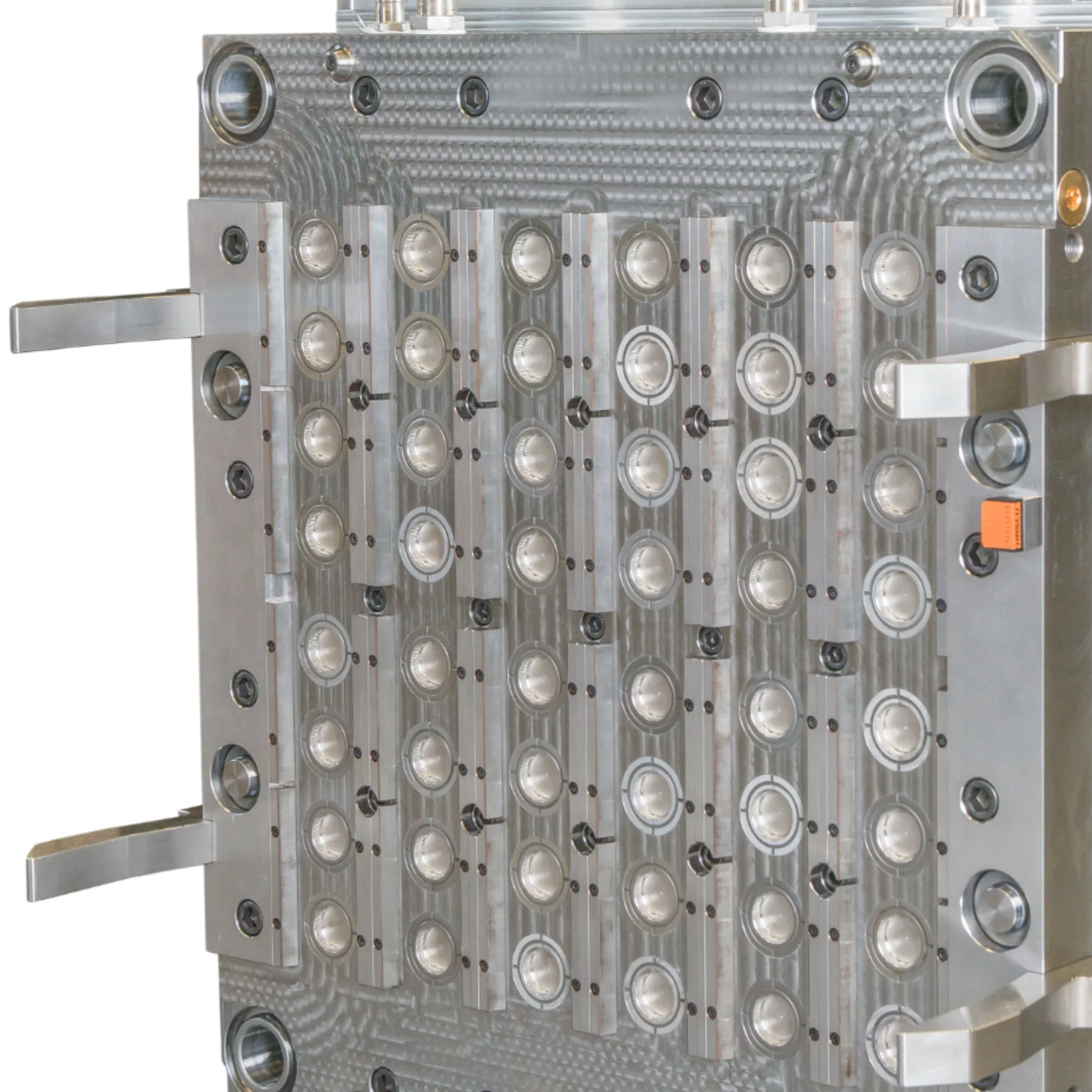多腔鋼製注塑模具，帶有圓柱形型腔、冷卻通道和機械部件。 - htw holding gmbH | Cpsemarketplace


