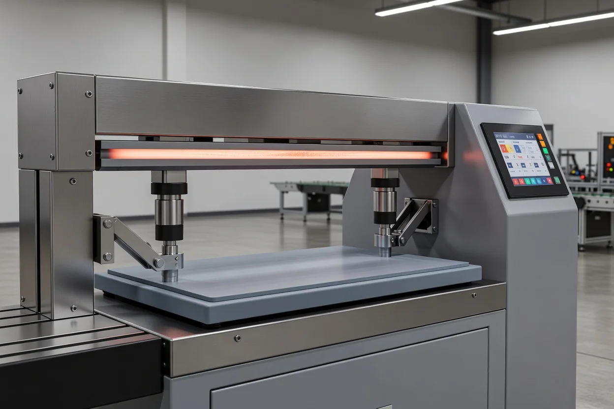 Machine de soudage par impulsion avec barre chauffante, serrage de précision et commandes à écran tactile pour thermoplastiques. - plascentral.com

