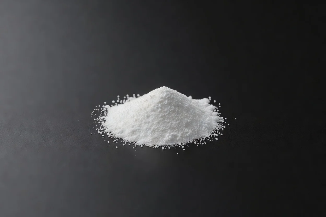Tas conique de pastilles de plastique blanc avec des granules éparpillés à la base. - plascentral.com