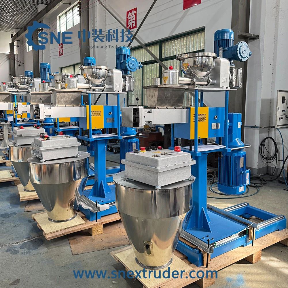 帶有不鏽鋼料斗、藍色電機和控制面板的雙螺桿配混擠出機 - JIANGSU ZHONGZHUANG(SNE)MACHINERY TECHNOLOGY CO.,LTD. | Cpsemarketplace

