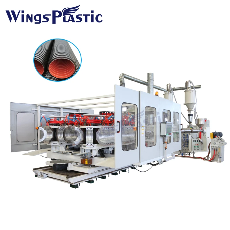Línea de extrusión de tubería corrugada con secciones de conformado cerradas y gabinetes de control integrados. - QINGDAO WINGS PLASTIC TECHNOLOGY CO.,LTD. | Cpsemarketplace

