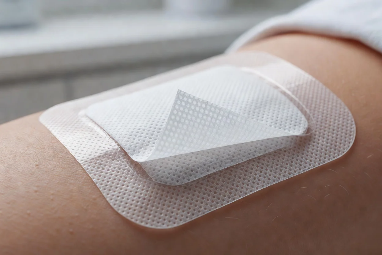 شريط طبي لاصق مثقوب شفاف يوفر التصاقًا آمنًا بالجلد مع نسيج قابل للتنفس. - plascentral.com

