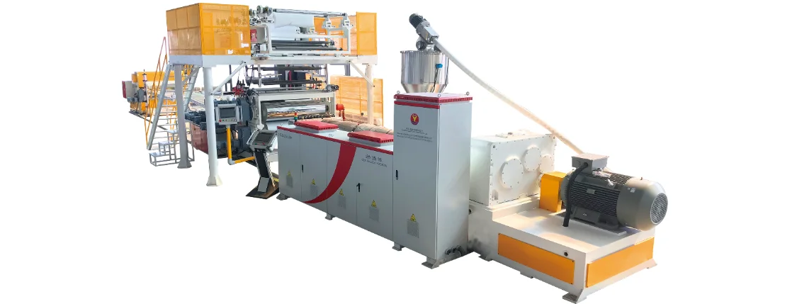 خط بثق البلاستيك الصناعي مع خزانة التحكم وقادوس التغذية ومنصة المعالجة المرتفعة. - QINGDAO SANYI PLASTIC MACHINERY CO.,LTD. | Cpsemarketplace

