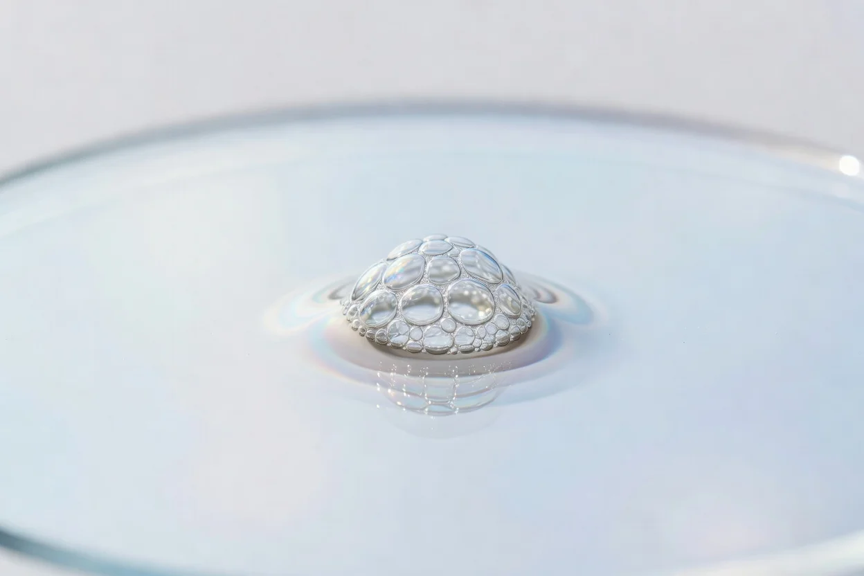 Foaming agent droplet with cluster of translucent bubbles for polymer processing - plascentral.com