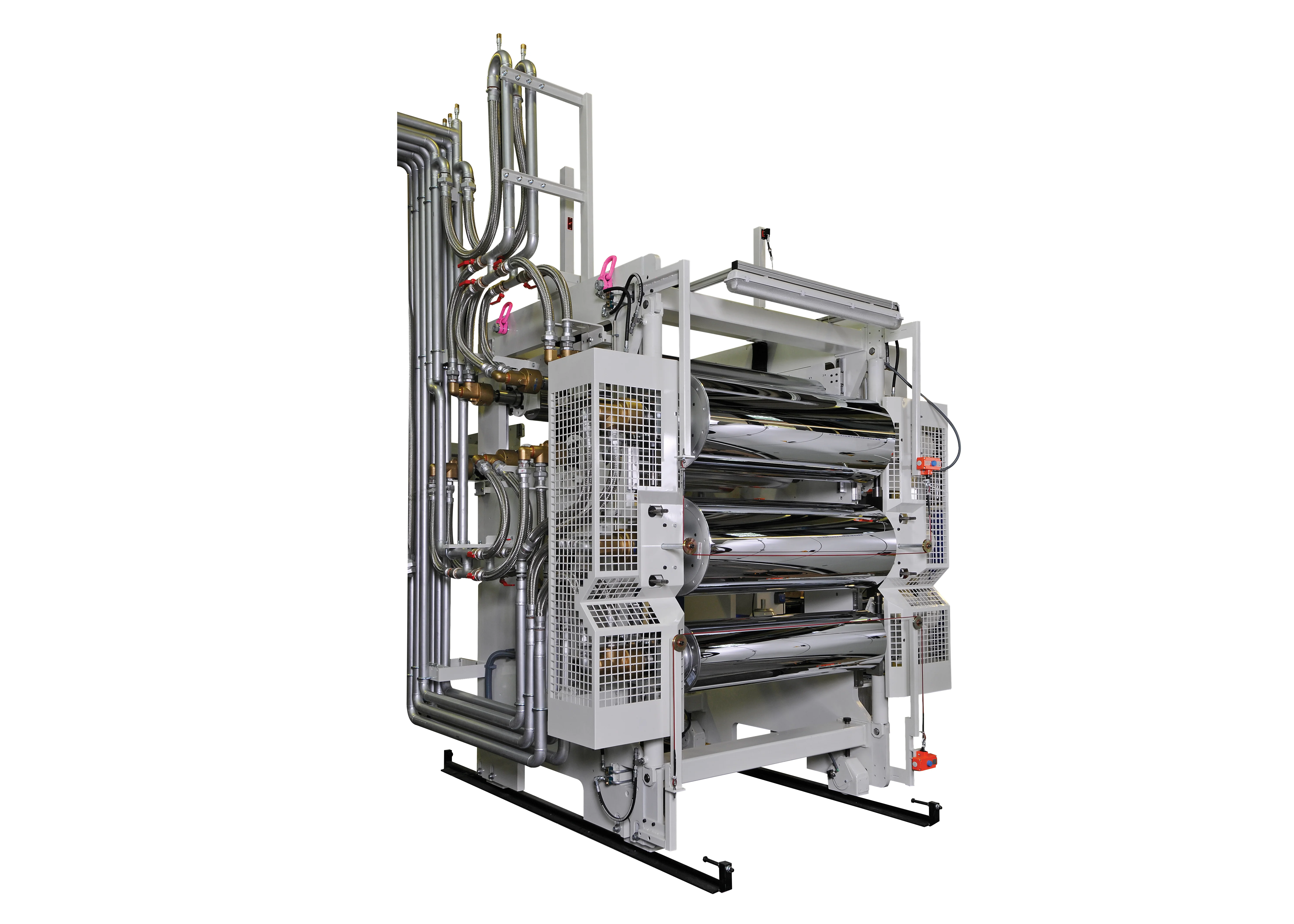 Conjunto de pila de rodillos de enfriamiento vertical con cilindros cromados pulidos y tubería integrada para enfriar película plástica extruida. - BATTENFELD-CINCINNATI(FOSHAN)EXTRUSION SYSTEMS LTD. | Cpsemarketplace

