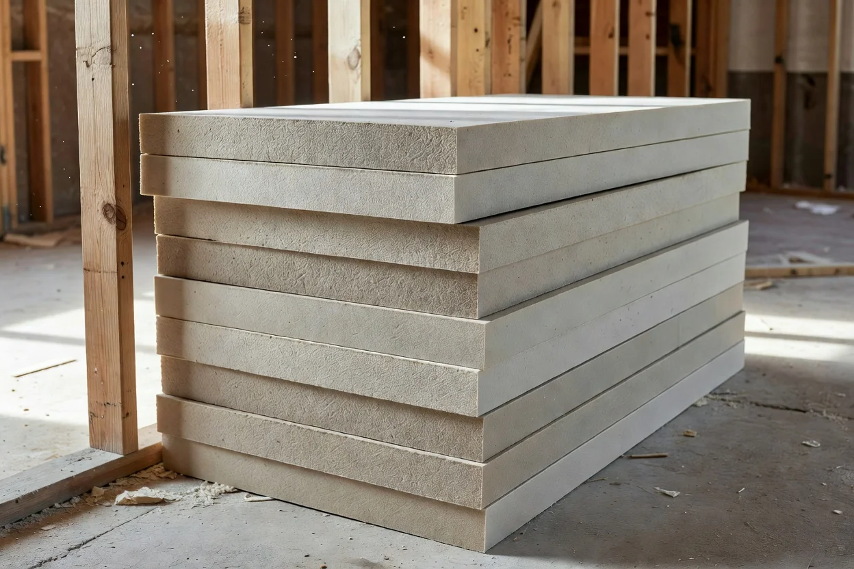 Stacked sheets of polymer foam insulation material with visible cellular texture. - plascentral.com

