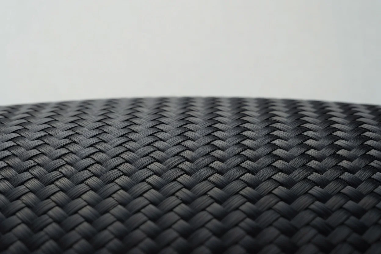 Tightly woven black carbon fiber fabric with characteristic twill pattern for composite reinforcement. - plascentral.com