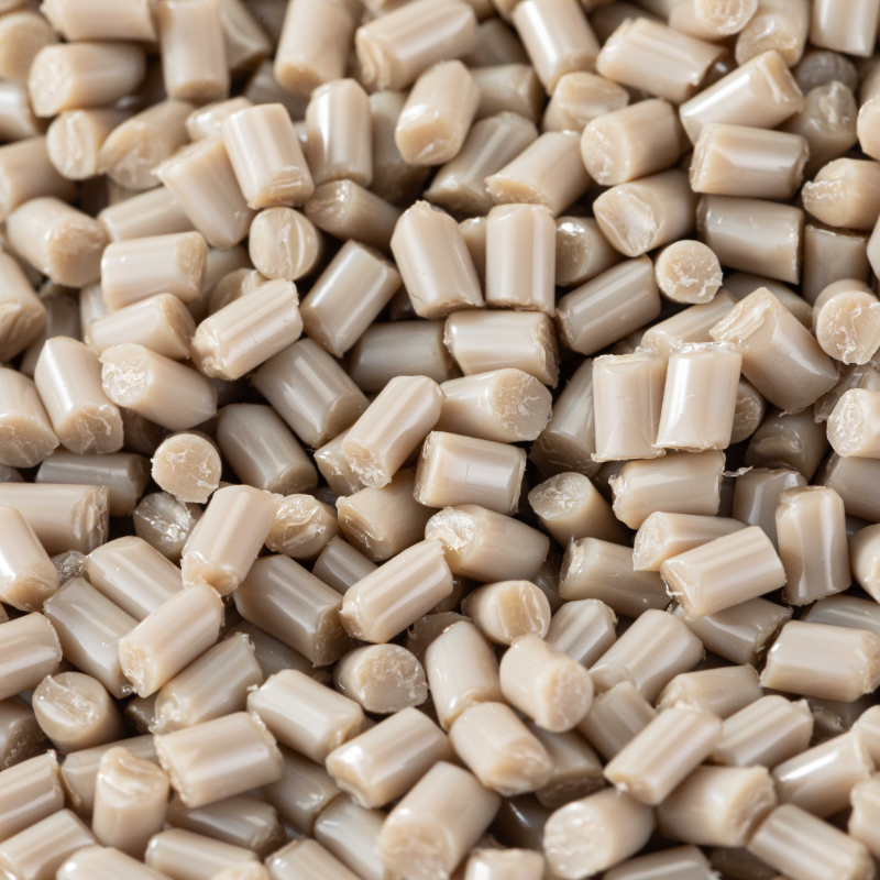 Uniform beige cylindrical PEEK polymer pellets with smooth surfaces and precise cuts - TANGYUAN HAIRUITE ENGINEERING PLASTICS CO.,LTD. | Cpsemarketplace

