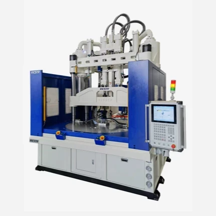 Máquina de moldeo por inyección vertical con mesa giratoria, área de molde abierta y panel de control adjunto. - VICSTR PRECISION MACHINERY(SUZHOU)CO.,LTD. | Cpsemarketplace

