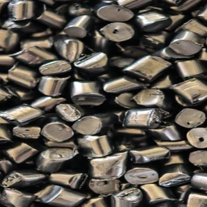 Dark gray recycled nylon pellets in cylindrical form with central perforations. - SHANDONG BEIHONG NEW MATERIAL TECHNOLOGY CO.,LTD. | Cpsemarketplace

