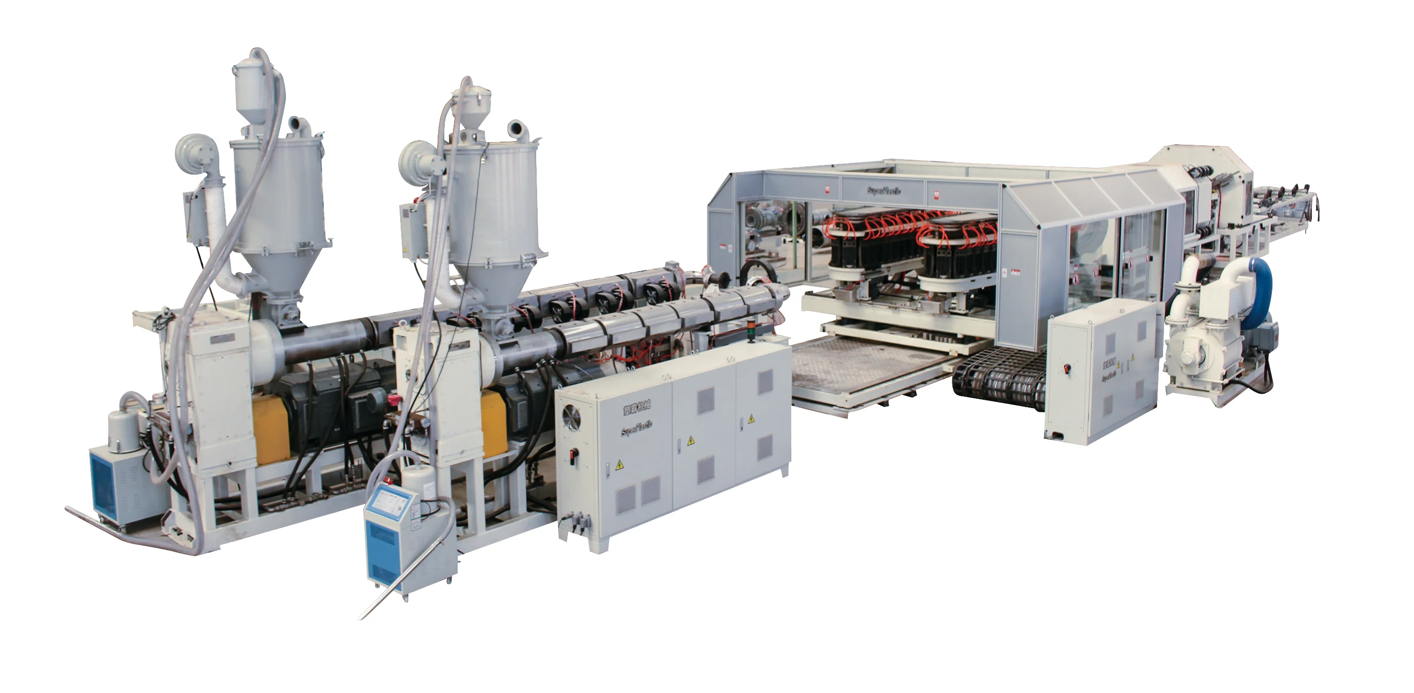 带双料斗、真空定径、成型和冷却系统的塑料挤出生产线 - QINGZHOU SUBA MACHINERY CO.,LTD. | Cpsemarketplace


