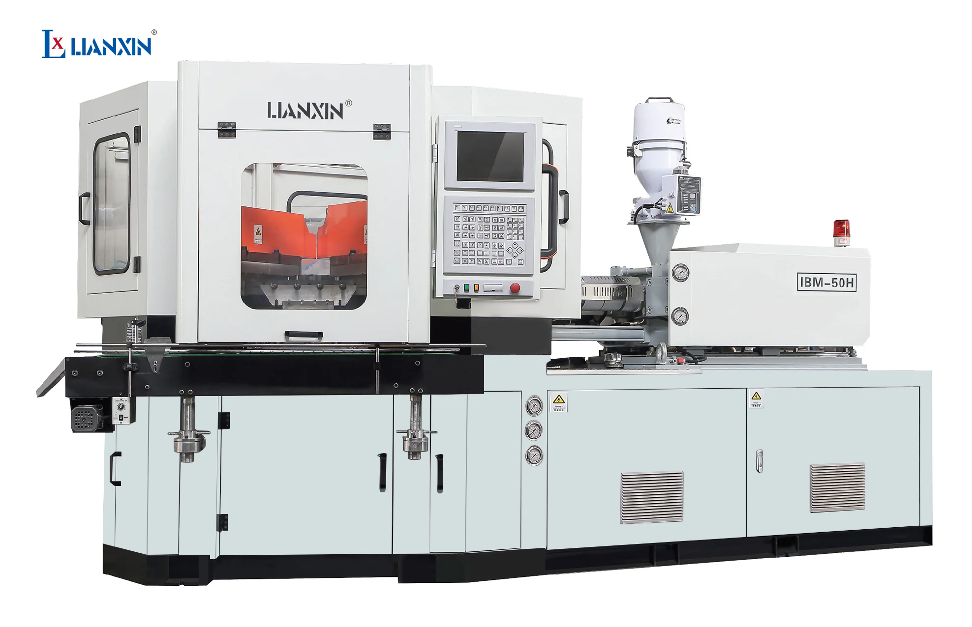 آلة قولبة النفخ بالحقن Lianxin IBM-50H مع مكونات دوارة ولوحة تحكم ومغذي القادوس. - ZHANGJIAGANG LIANXIN PLASTICS MACHINERY CO.,LTD. | Cpsemarketplace

