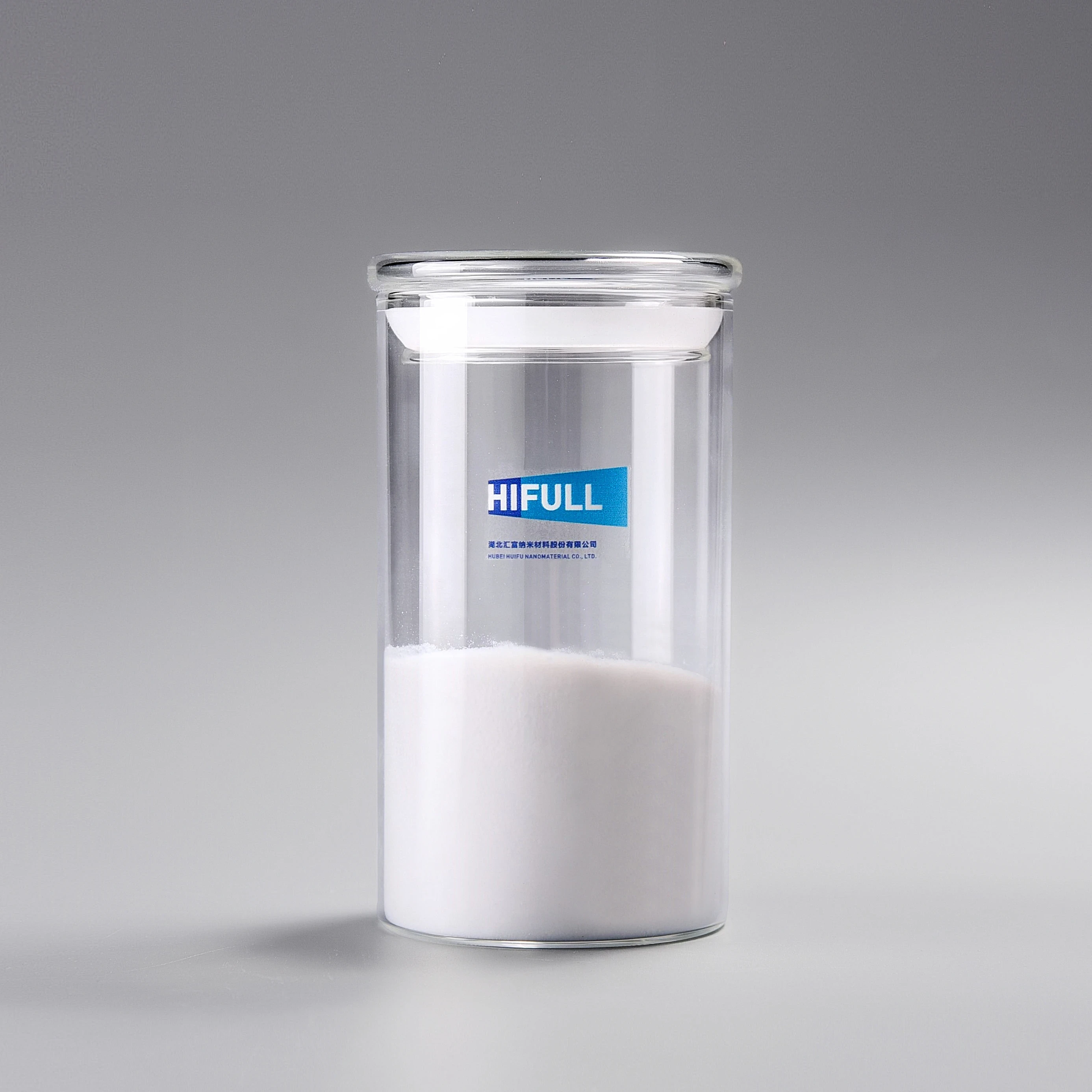 High-viscosity white coating material in clear container showing dense rheological properties - HUBEI HUIFU NANOMATERIAL CO.,LTD. | Cpsemarketplace

